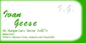 ivan gecse business card